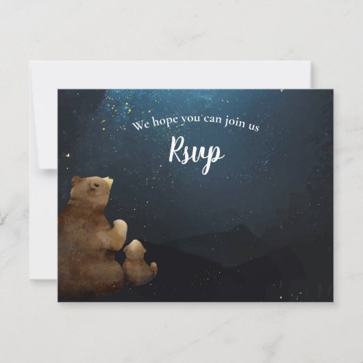 RSVP Baby shower Beren Twinkle Twinkle Little Star (Voorkant)