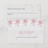 RSVP Baby shower Kaarten Blush Pink (Voorkant / Achterkant)