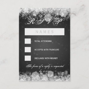 RSVP Baby shower Night Sparkle Black Kaartje