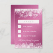 RSVP Baby shower Night Sparkle Pink (Voorkant / Achterkant)