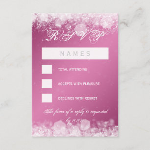RSVP Baby shower Night Sparkle Pink Kaartje