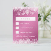 RSVP Baby shower Night Sparkle Pink Kaartje (Staand voorkant)