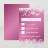 RSVP Baby shower Night Sparkle Pink Kaartje (Voorkant / Achterkant)