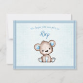 RSVP-Baby shower Schattige bruin Beer RSVP Kaartje (Voorkant)