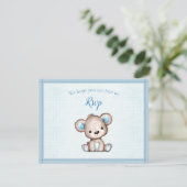 RSVP-Baby shower Schattige bruin Beer RSVP Kaartje (Staand voorkant)