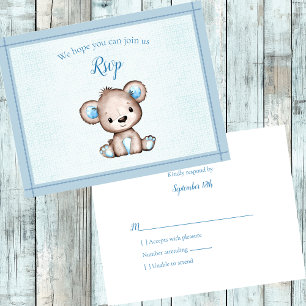 RSVP-Baby shower Schattige bruin Beer RSVP Kaartje