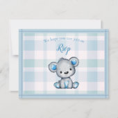 RSVP-Baby shower Schattige grijs Beer RSVP Kaartje (Voorkant)