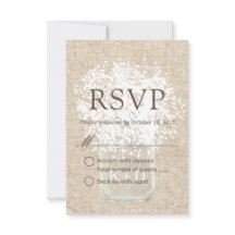 RSVP | Baby's Breath Mason Jar Rustic Wedding