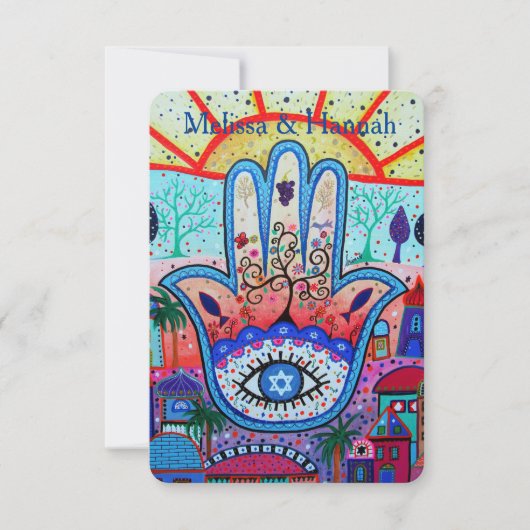 RSVP Bar Bat B'nai B'not Beach Theme Response Card (Voorkant)