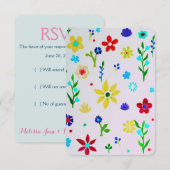 RSVP Bar Bat Mitzvah-reactiekaart Kaartje (Voorkant / Achterkant)