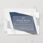 RSVP Bar Mitzvah Modern Silver Slate Blue (Voorkant)