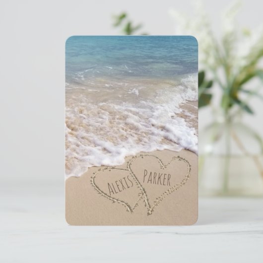 RSVP Beach Weddenschap met hart Kaart (Staand voorkant)