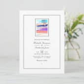 RSVP Beach Weddenschap waterverf Summer QR Code RS Kaart (Staand voorkant)