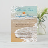 RSVP Beach Wedding Invitation Card Kaart (Staand voorkant)