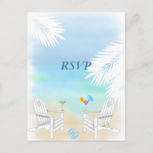 RSVP Beach Wedding Uitnodiging Briefkaart