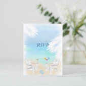 RSVP Beach Wedding Uitnodiging Briefkaart (Staand voorkant)