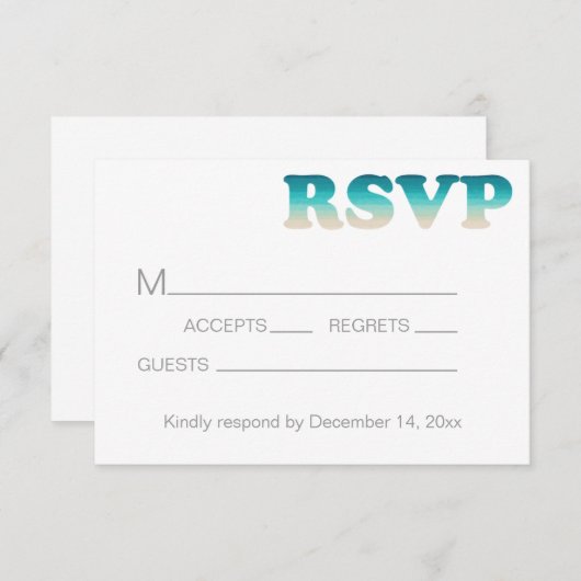 RSVP Beach Wedding Waterverf Ombre (Voorkant / Achterkant)