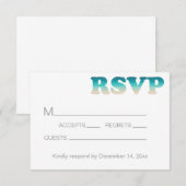 RSVP Beach Wedding Waterverf Ombre Kaartje (Voorkant / Achterkant)