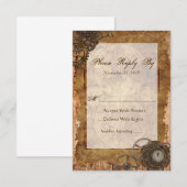 RSVP Beantwoorden Kaart Steampunk Industrial  Wood (Voorkant / Achterkant)