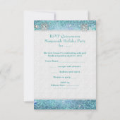 RSVP Beantwoorden Masquerade Quinceanera Blauwe Ti Kaartje (Achterkant)