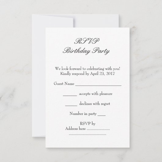 RSVP Beantwoorden Quinceanera 15 Partij Paarse Roz (Achterkant)