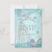 RSVP Beantwoorden Quinceanera Zachte Blauwgroen Ti (Voorkant)