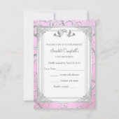 RSVP Beantwoorden  Tiara & Bow Roze Quinceañera (Achterkant)