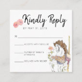 RSVP-behuizing - handgeschreven script / roze bloe Informatiekaartje (Achterkant)