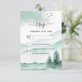 RSVP Bergachtig Woud Watercolor Modern Kaart (Staand voorkant)