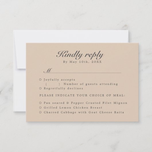 RSVP bij maaltijden waterverf boho grijze adem (Voorkant)