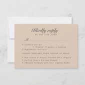 RSVP bij maaltijdkeuzes waterverf boho bruin adem (Voorkant)