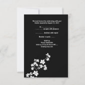 RSVP Birthday Asian Black Floral White Kaart (Achterkant)