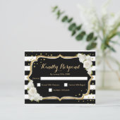 RSVP Birthday Party - Gold Black White Card Kaart (Staand voorkant)