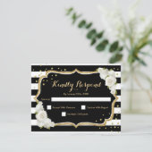 RSVP Birthday Party - Gold Black White Card Kaart (Staand voorkant)