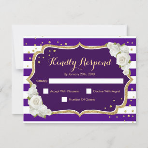 RSVP Birthday Party - Paarse Gold Card Kaart