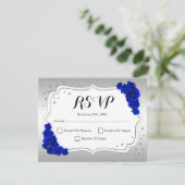 RSVP Birthday Party - Royal Blue Silver Kaart (Staand voorkant)