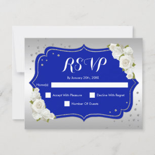RSVP Birthday Party - Royal Blue Silver White Kaar Kaart