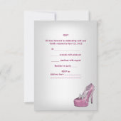 RSVP Birthday Party White Pink Martini Pearl Shoe Kaart (Achterkant)