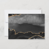 RSVP Black Agate Formeel Gouden Glitter Responskaa Kaartje (Achterkant)