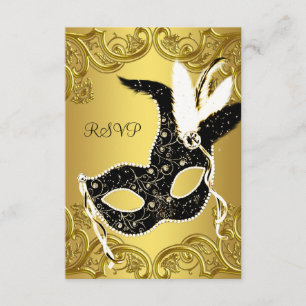 RSVP Black and Gold Masquerade Party