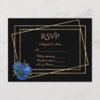 RSVP Black en Gold met Royal Blue Glam-Rozen