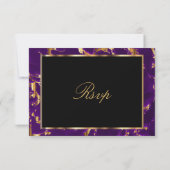 RSVP Black, Gold en Paarse marmer Kaartje (Achterkant)