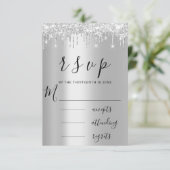RSVP Black Grey Grey Silver Drips Weddenschap (Staand voorkant)