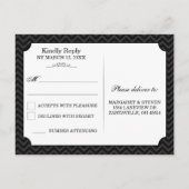 RSVP Black Love Wedding Birds Reply Briefkaart (Achterkant)