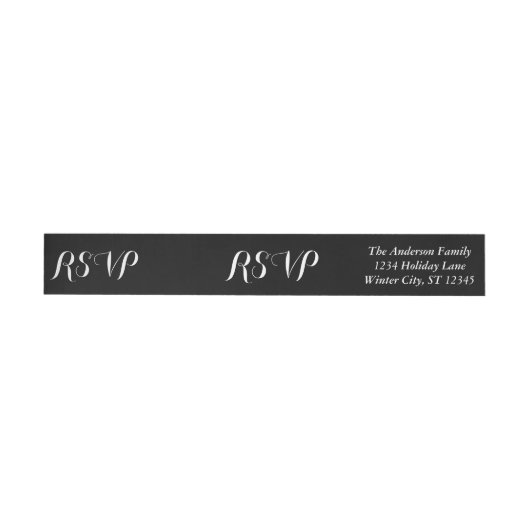 RSVP Black of aangepaste kleuren Omwikkelbaar Adreslabel (Individueel)