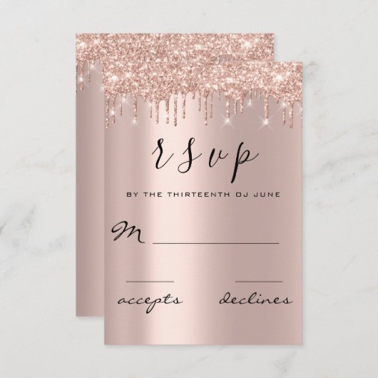 RSVP Black Roos Gold Glitter-schijven Lux (Voorkant / Achterkant)