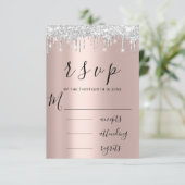 RSVP Black White Roos Silver Drips Weddenschap (Staand voorkant)