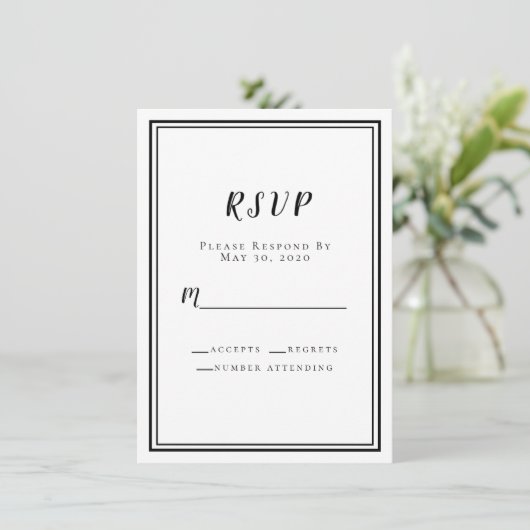 RSVP Black White Simple Modern Minimalist (Staand voorkant)