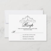 RSVP Black White Spanish Quinceañera Quince (Voorkant)