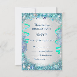 RSVP Blau Onder De Zee Verjaardagsfeestje Kaartje